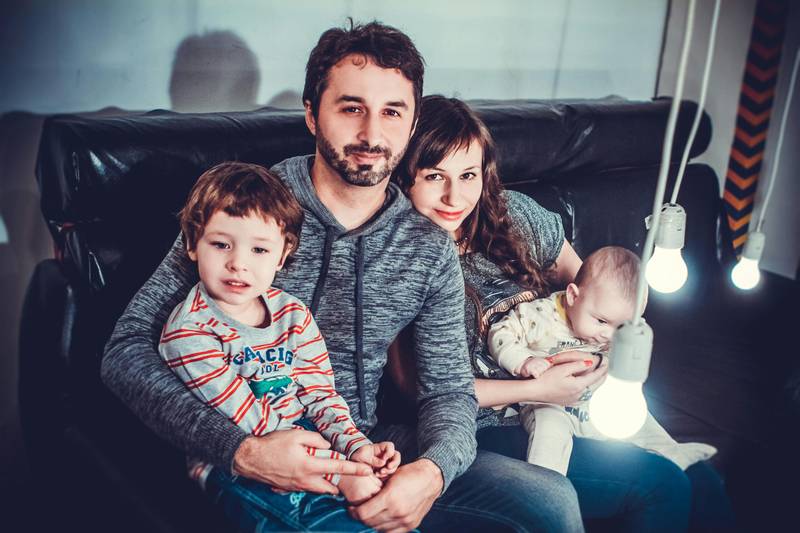 A family posing for a picture